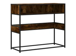 Mesa consola de madera de ingeniería roble ahumado 90x35x80 cm