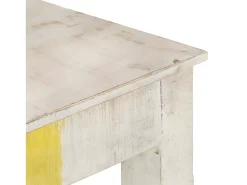 Mesa consola de madera de mango rugosa blanca 115x35x77 cm ES869480