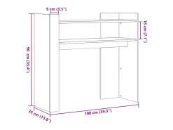 Mesa consola de madera de ingeniería gris hormigón 100x35x90 cm