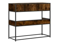 Mesa consola de madera de ingeniería roble ahumado 90x35x80 cm