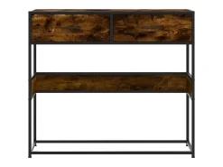 Mesa consola de madera de ingeniería roble ahumado 90x35x80 cm