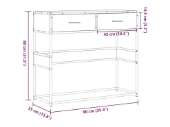 Mesa consola de madera de ingeniería roble ahumado 90x35x80 cm