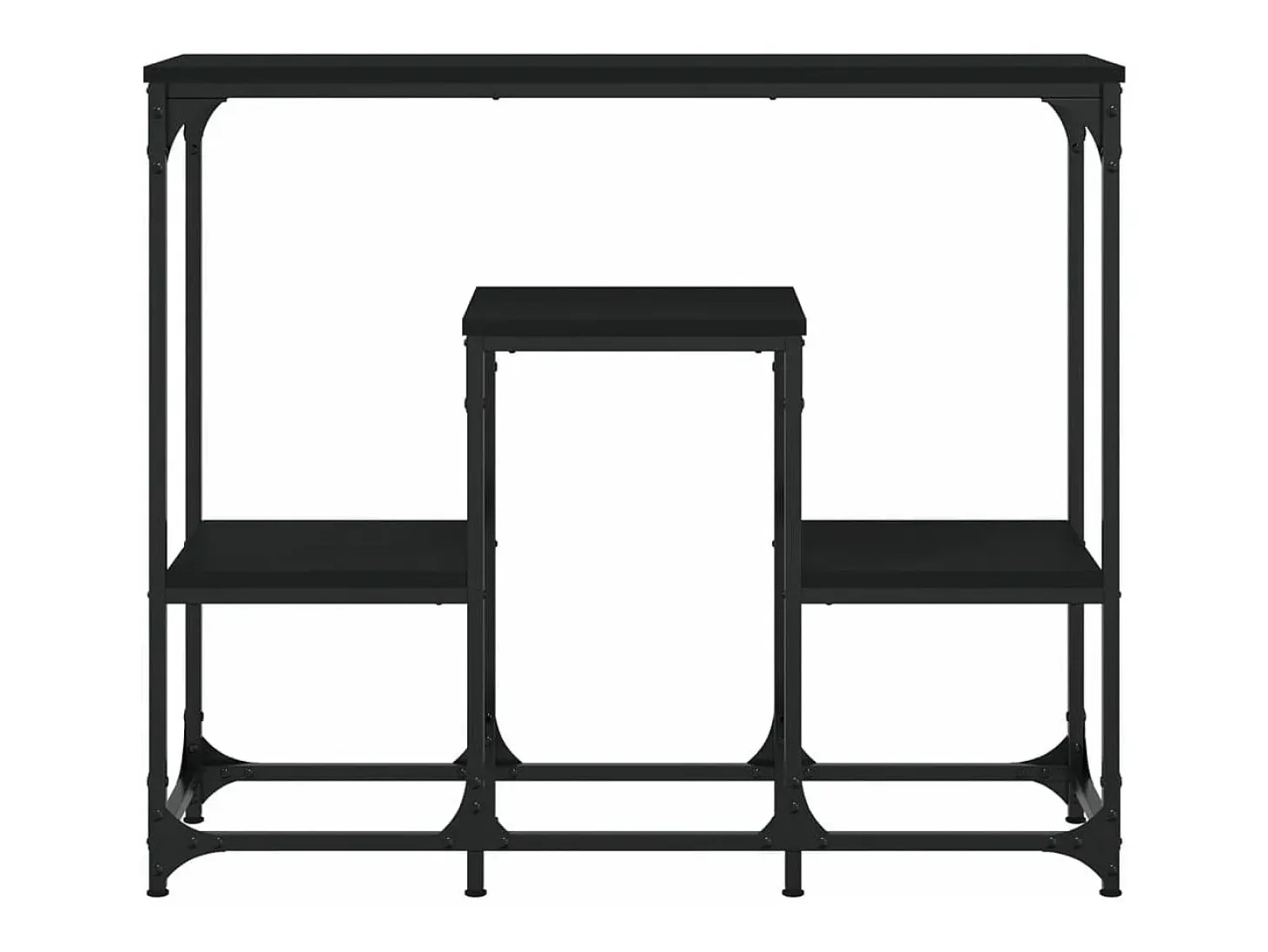 Mesa consola de madera de ingeniería negra 89,5x28x76 cm