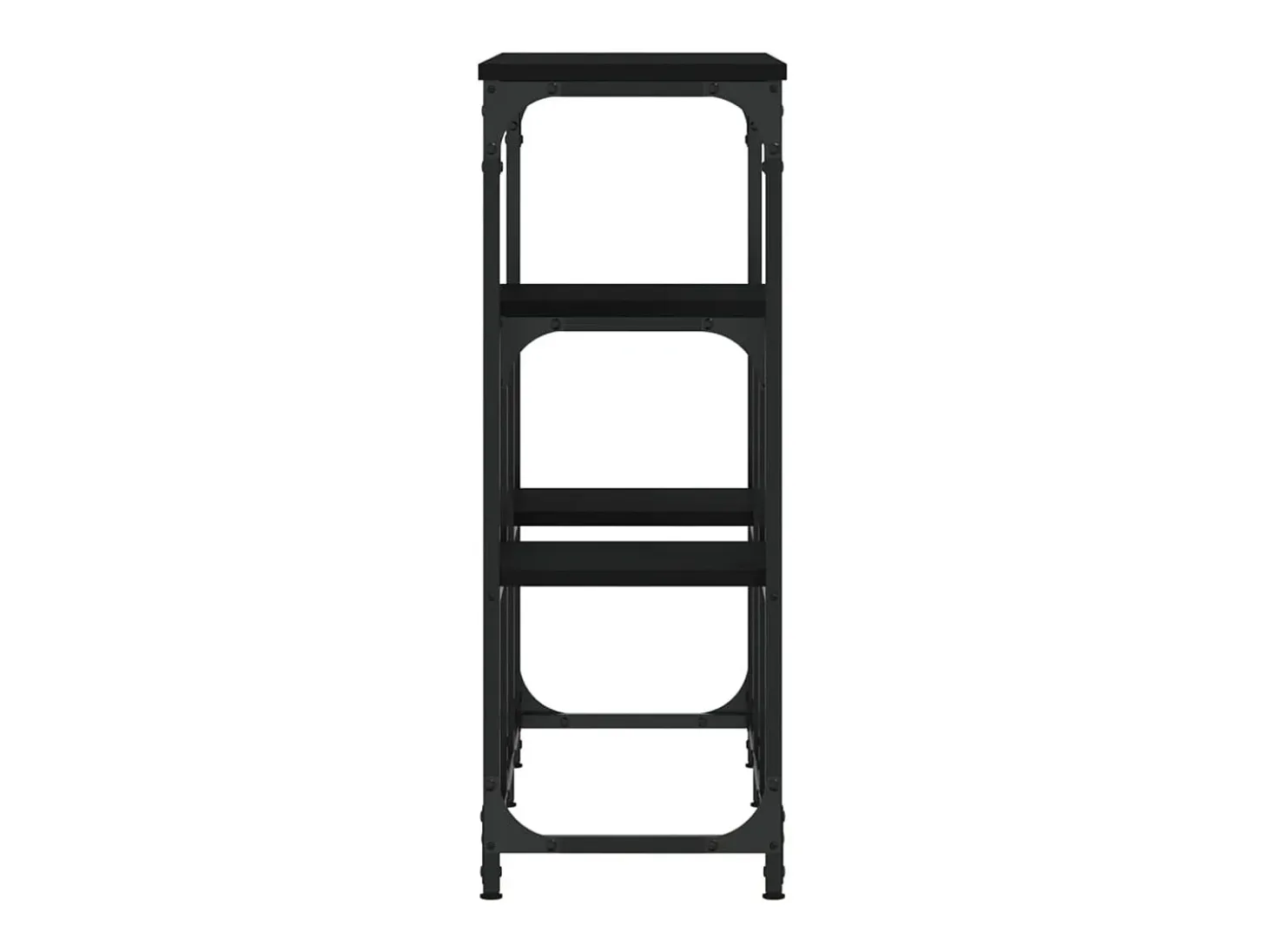 Mesa consola de madera de ingeniería negra 89,5x28x76 cm