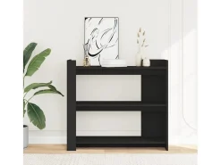 Mesa consola de madera de ingeniería negra 100x35x90 cm