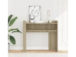 Mesa consola de madera de ingeniería roble Sonoma 100x35x90 cm ES300126