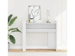 Mesa consola de madera de ingeniería blanca 100x35x90 cm ES141476