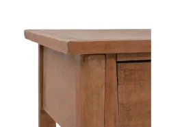 Mesa consola de madera de abeto maciza marrón 126x40x77,5 cm