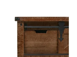 Mesa consola de madera de abeto maciza marrón 131x35,5x75 cm