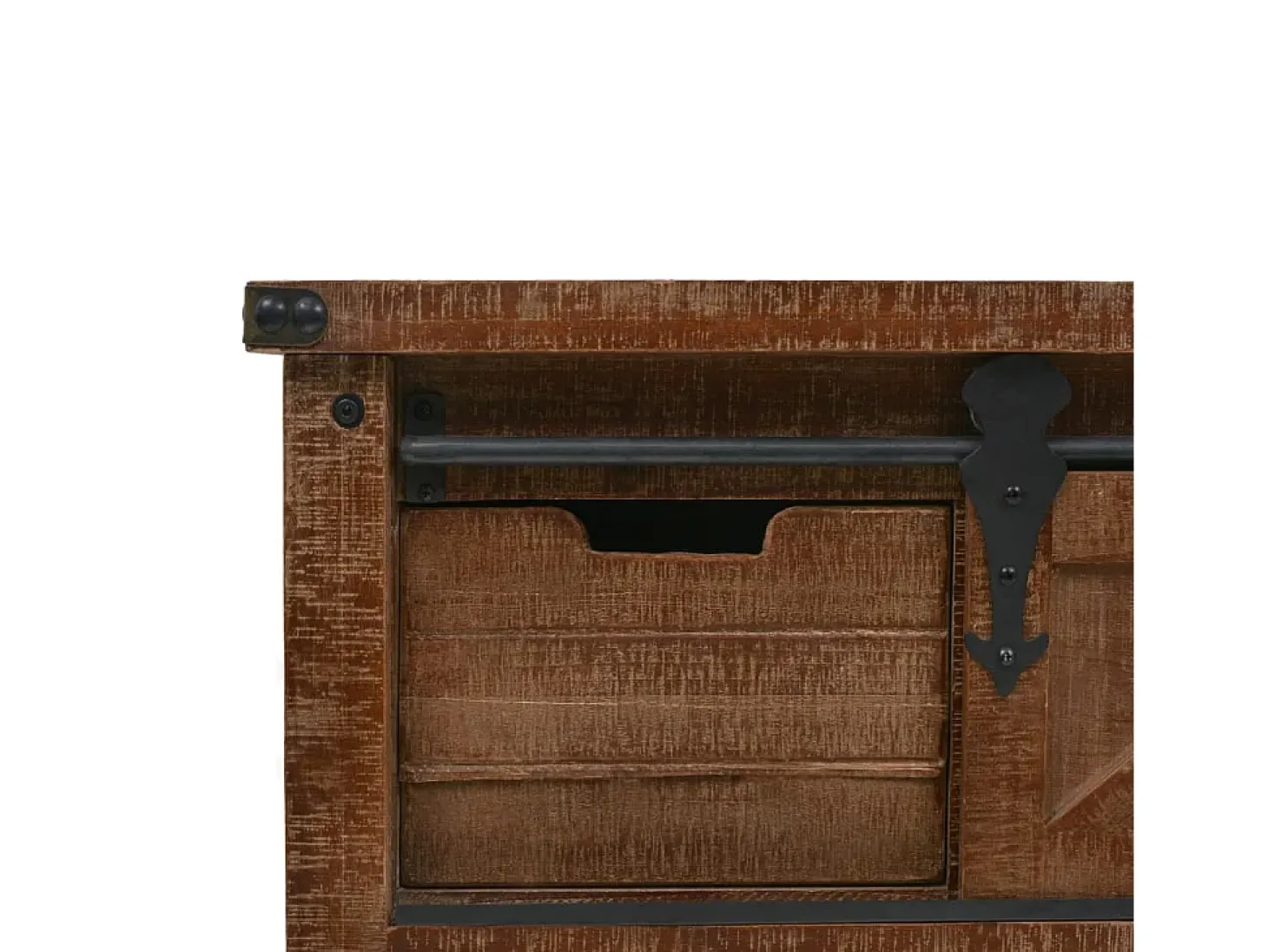 Mesa consola de madera de abeto maciza marrón 131x35,5x75 cm
