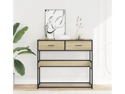 Mesa consola de madera de ingeniería roble Sonoma 90x35x80 cm