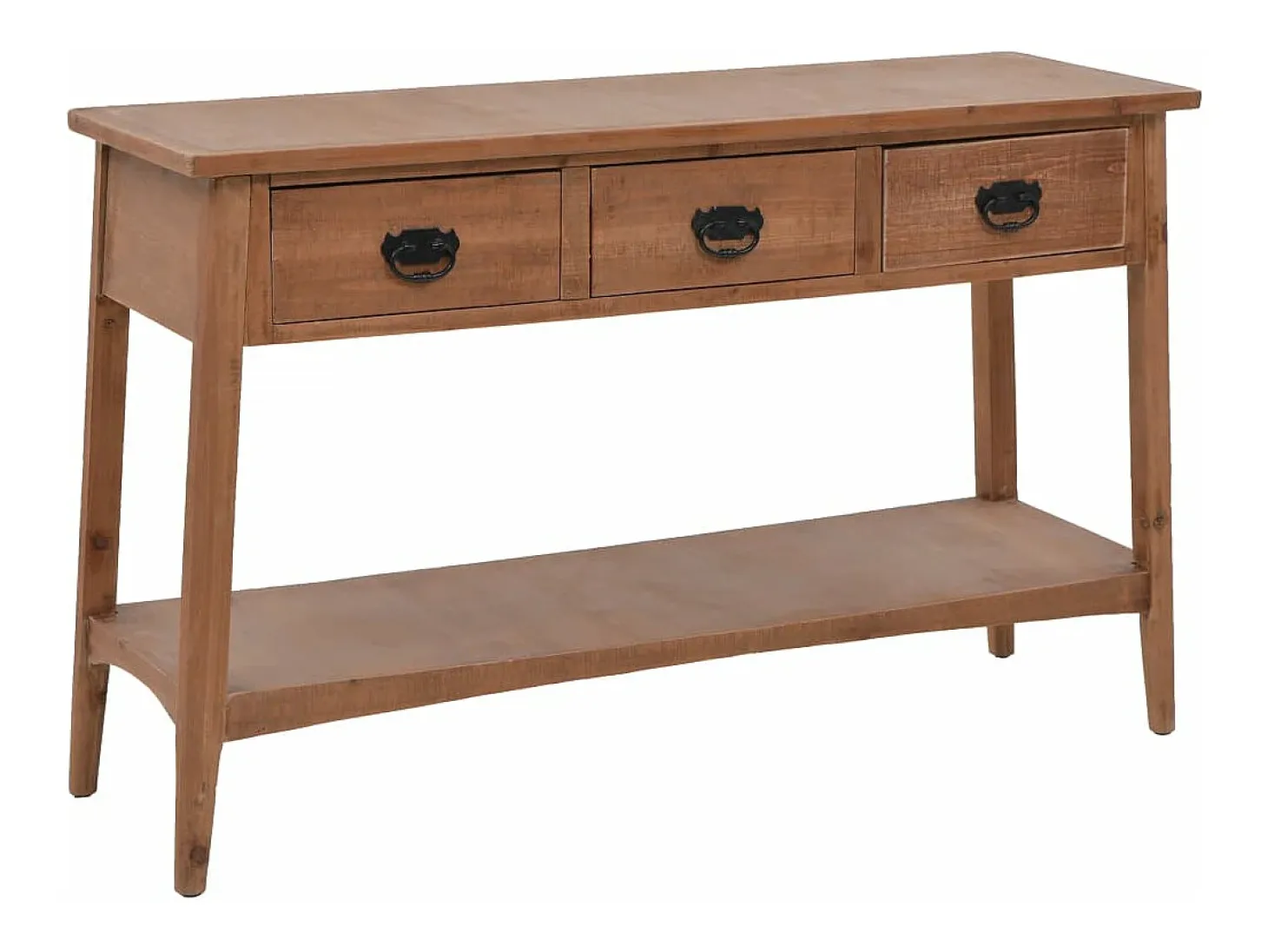 Mesa consola de madera de abeto maciza marrón 126x40x77,5 cm