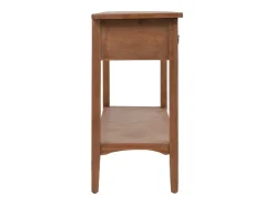 Mesa consola de madera de abeto maciza marrón 126x40x77,5 cm