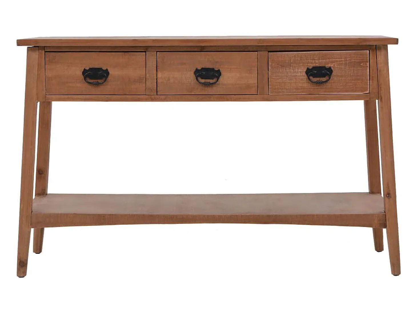 Mesa consola de madera de abeto maciza marrón 126x40x77,5 cm