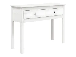 Mesa consola de madera maciza de pino blanco 100x35x75 cm ES526968