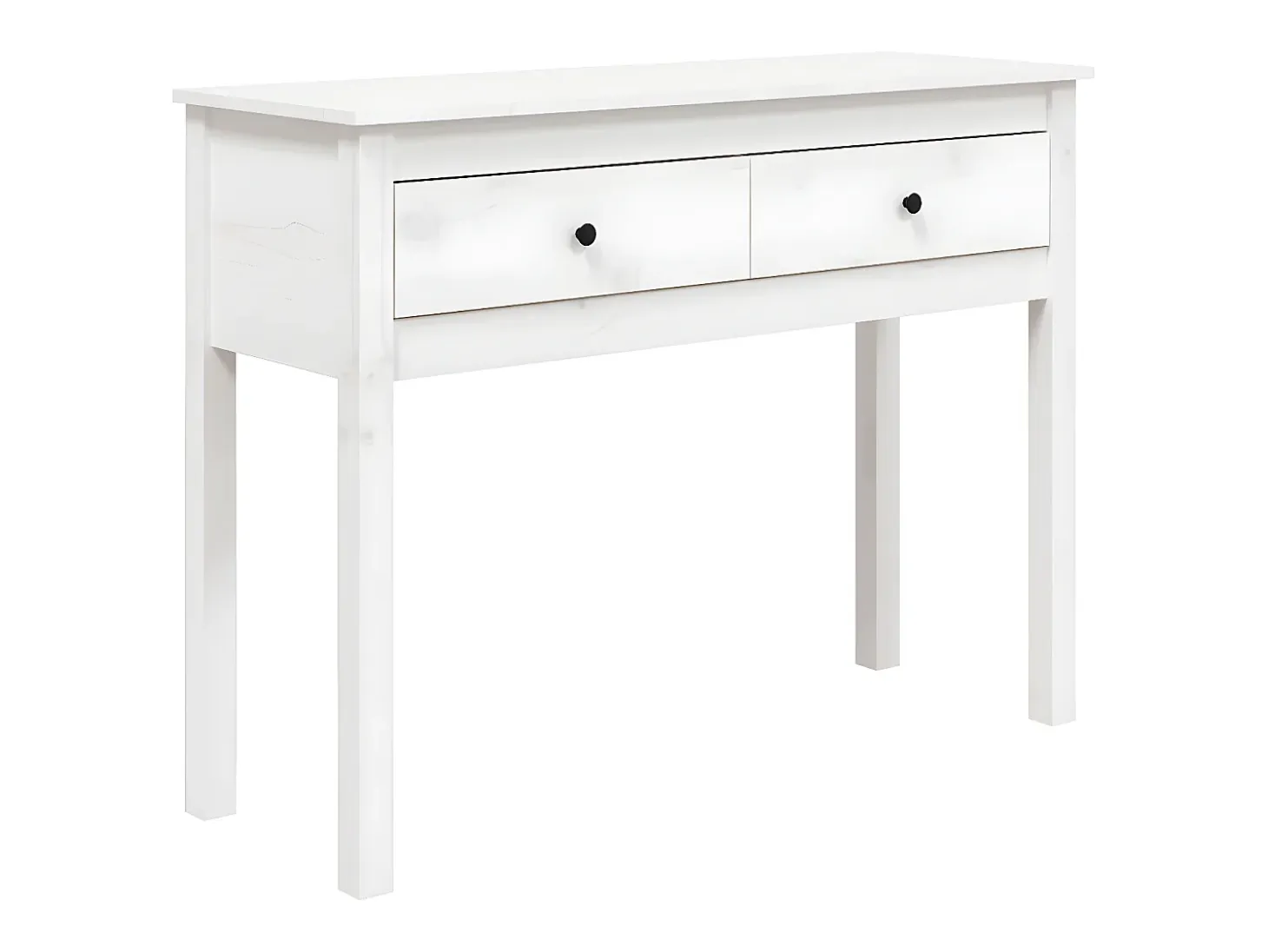 Mesa consola de madera maciza de pino blanco 100x35x75 cm ES526968