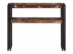 Mesa consola de madera maciza reciclada 90x30x75 cm