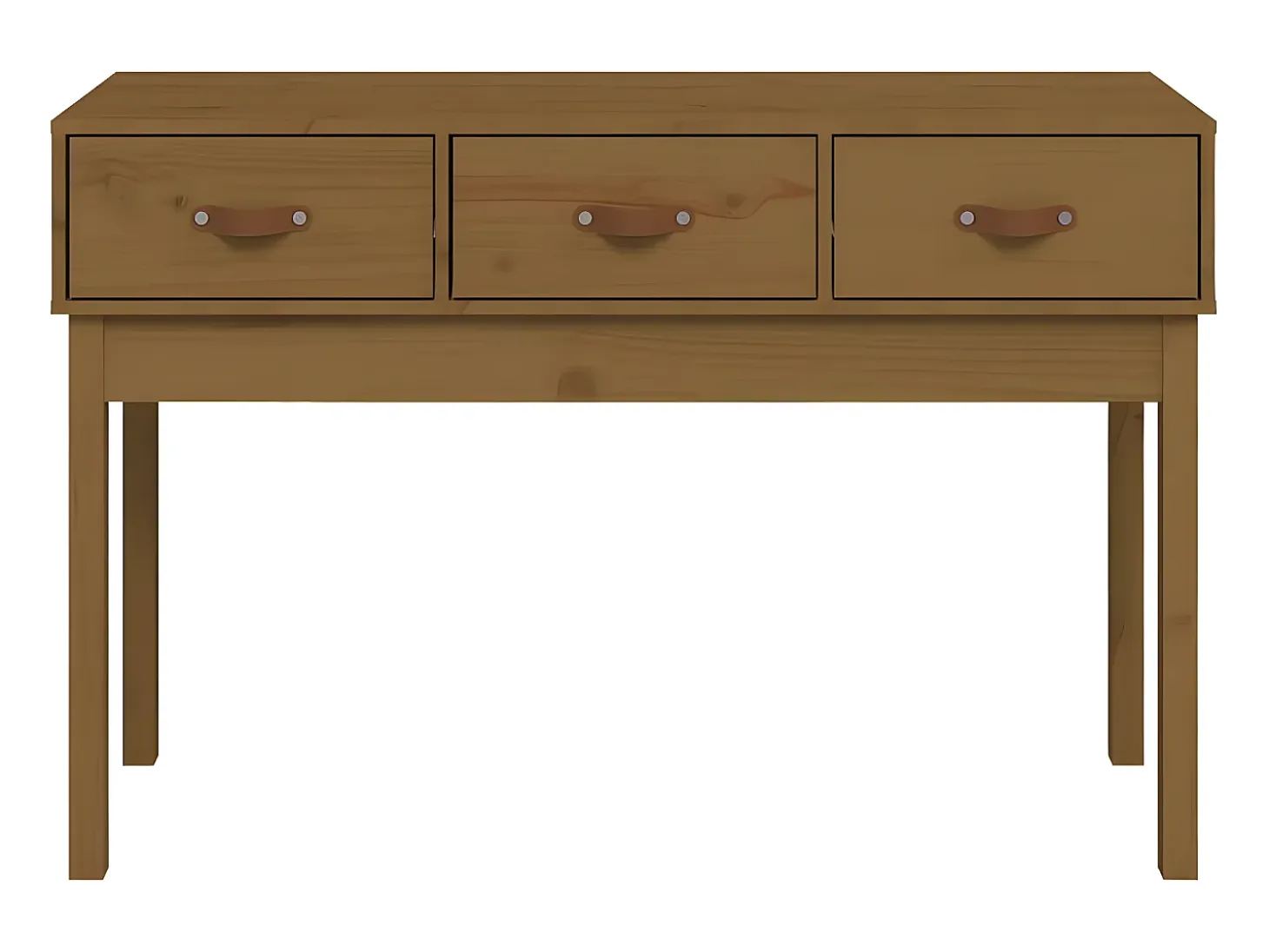 Mesa consola de madera maciza de pino marrón miel 114x40x75 cm