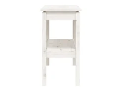 Mesa consola de madera maciza de pino blanco 110x40x75 cm