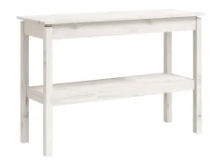 Mesa consola de madera maciza de pino blanco 110x40x75 cm