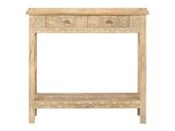 Mesa consola de madera maciza de mango 80x35x74 cm