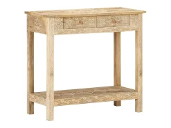 Mesa consola de madera maciza de mango 80x35x74 cm