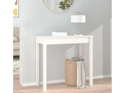 Mesa consola de madera maciza de pino blanco 80x40x75 cm ES309622