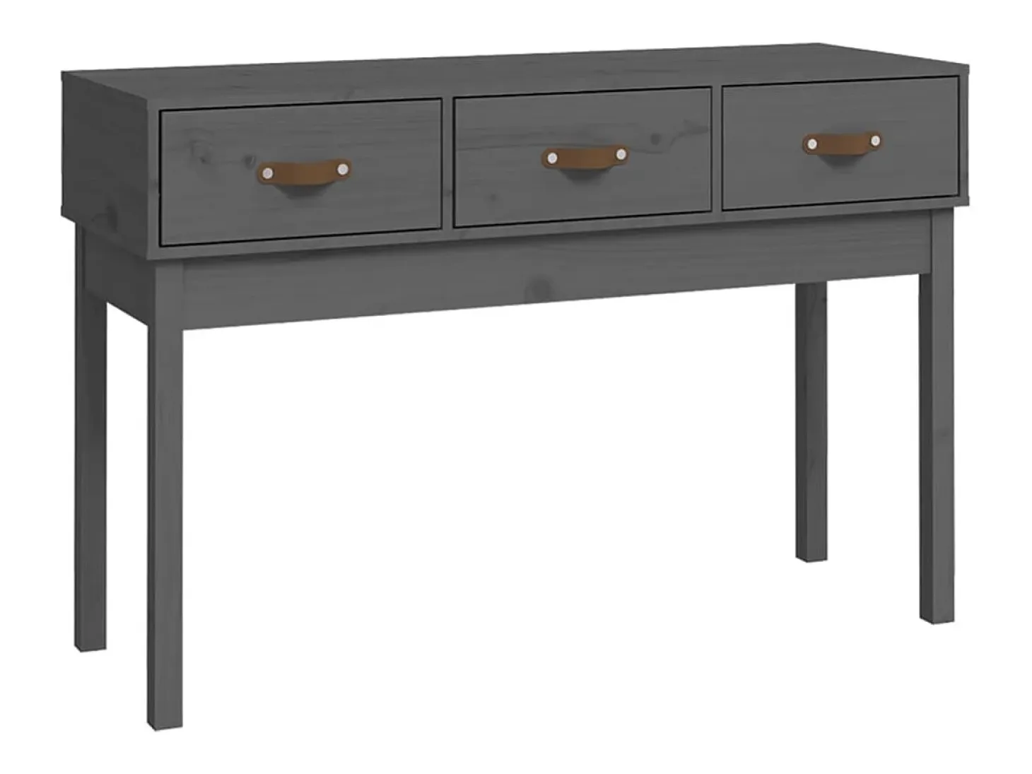 Mesa consola de madera maciza de pino gris 114x40x75 cm