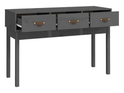 Mesa consola de madera maciza de pino gris 114x40x75 cm