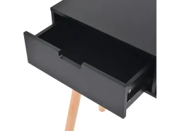 Mesa consola de madera maciza de pino 80x30x72 cm negra ES615156