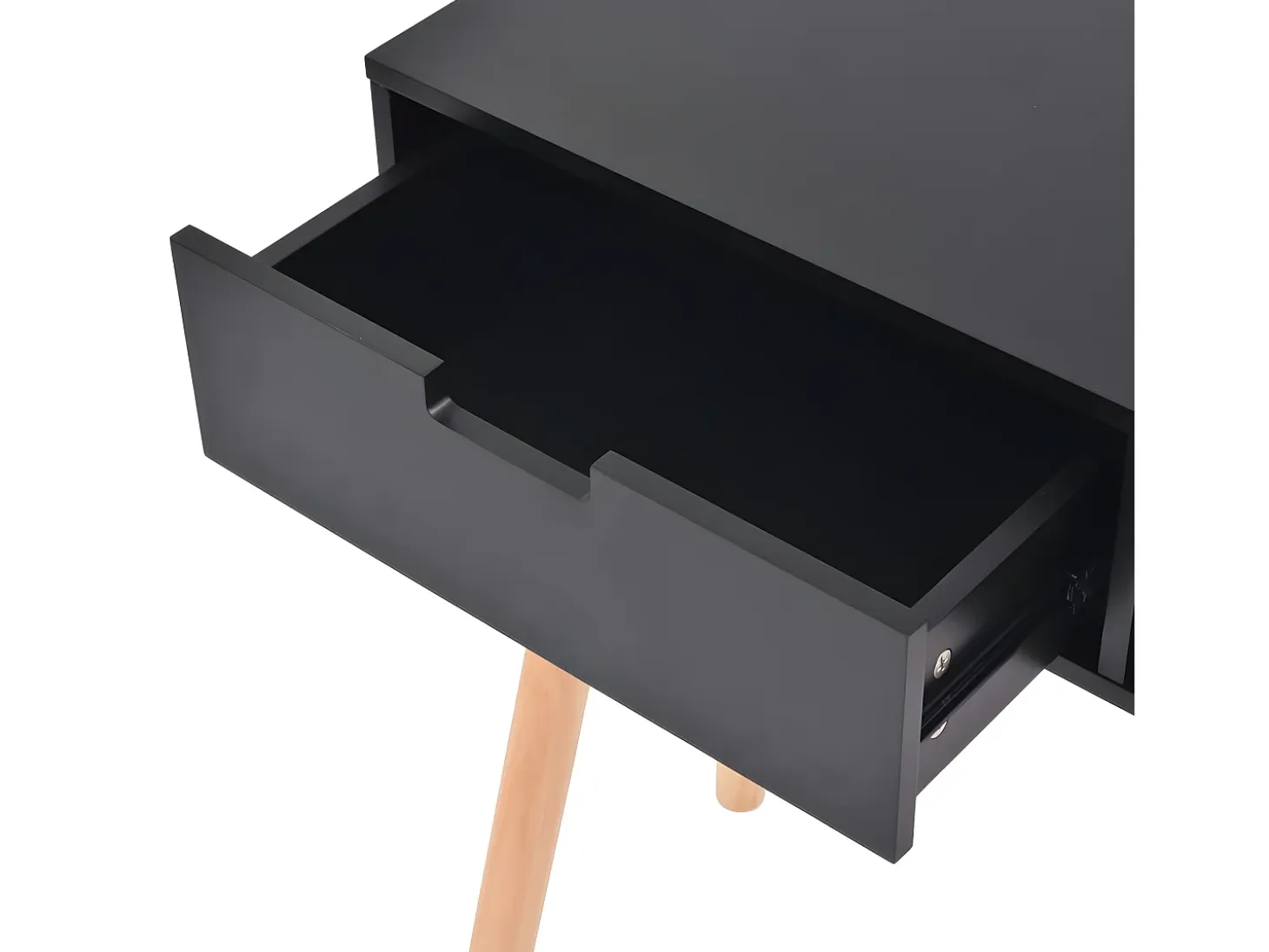 Mesa consola de madera maciza de pino 80x30x72 cm negra ES615156