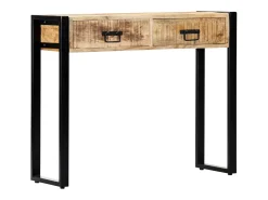 Mesa consola de madera maciza de mango 90x30x75 cm