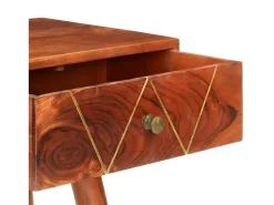Mesa consola de madera maciza de acacia 90x35x76 cm ES658116