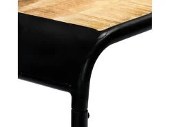 Mesa consola de madera maciza de mango sin tratar 140x35x76 cm