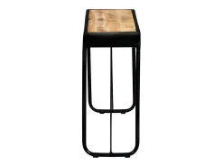 Mesa consola de madera maciza de mango sin tratar 140x35x76 cm