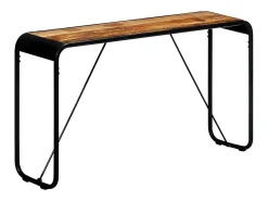 Mesa consola de madera maciza de mango sin tratar 140x35x76 cm
