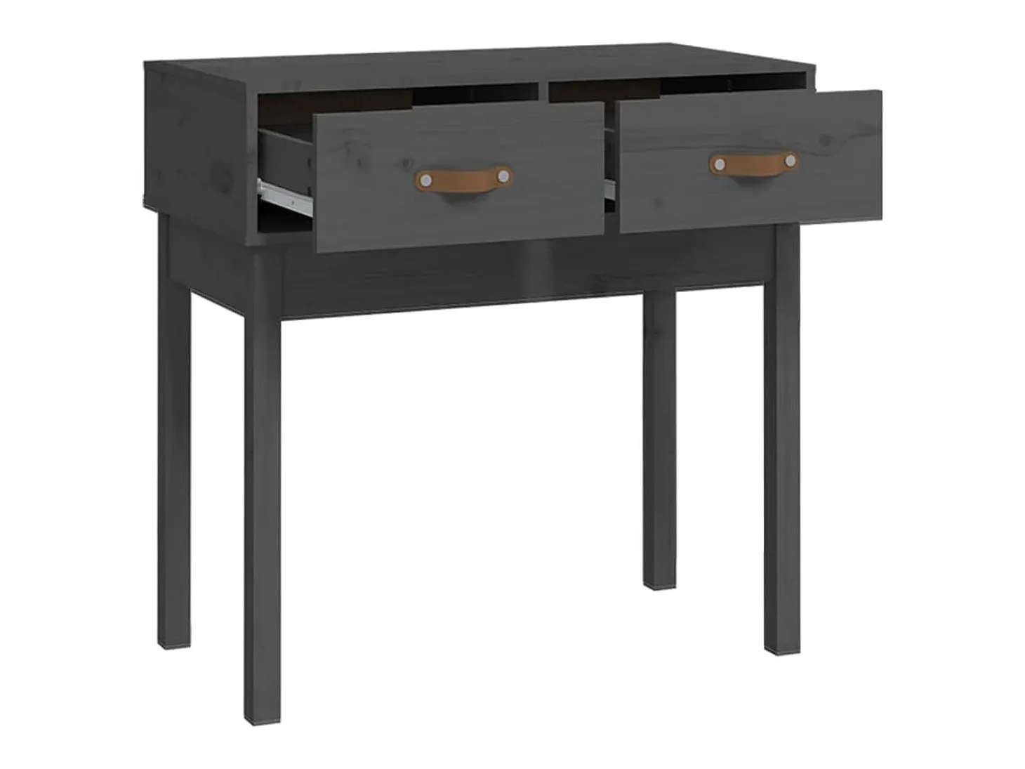 Mesa consola de madera maciza de pino gris 76,5x40x75 cm ES412742