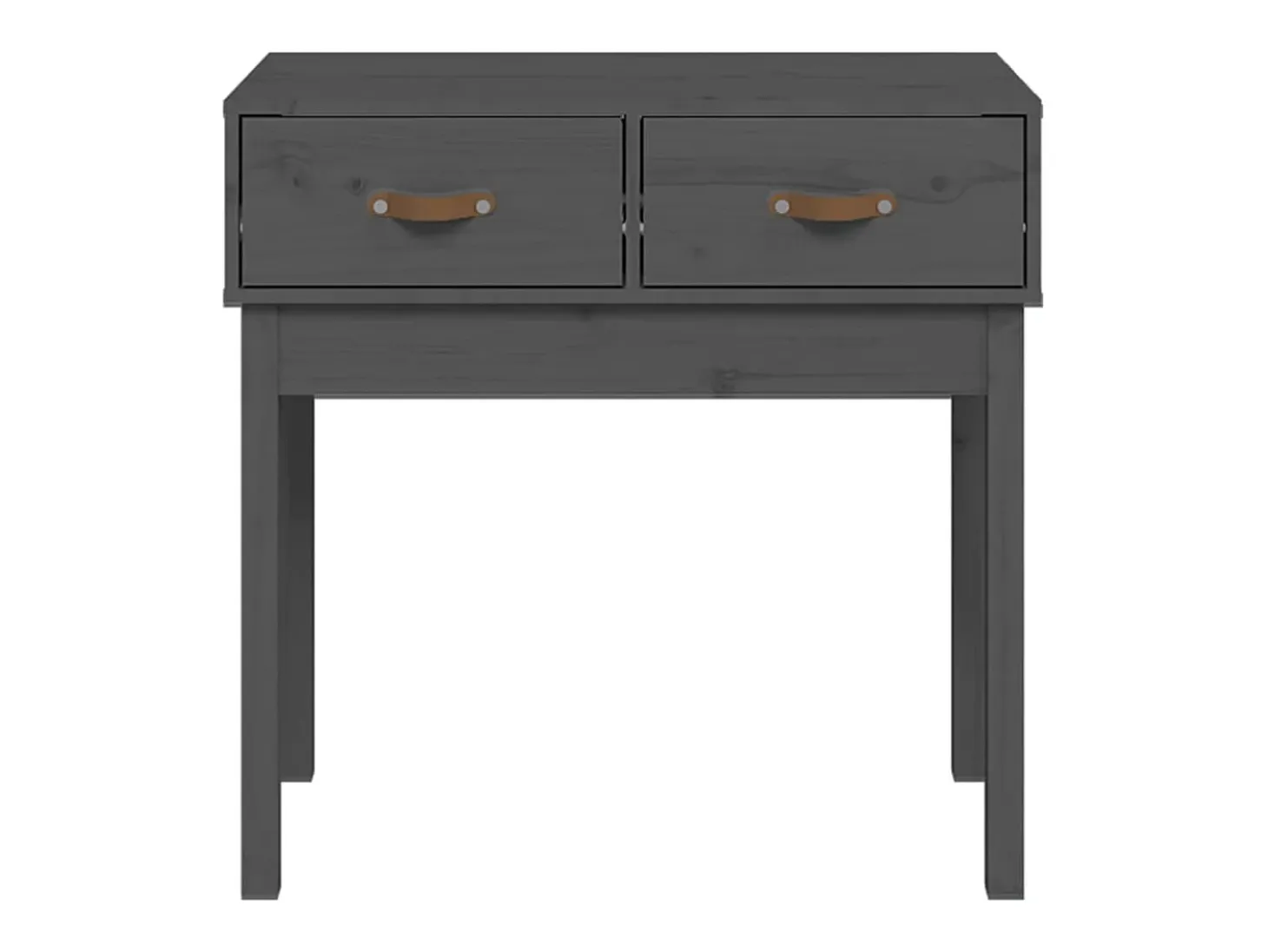 Mesa consola de madera maciza de pino gris 76,5x40x75 cm ES412742