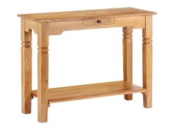 Mesa consola de madera maciza de acacia 100x40x76 cm