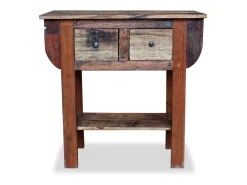 Mesa consola de madera maciza reciclada 80x35x80 cm ES177630