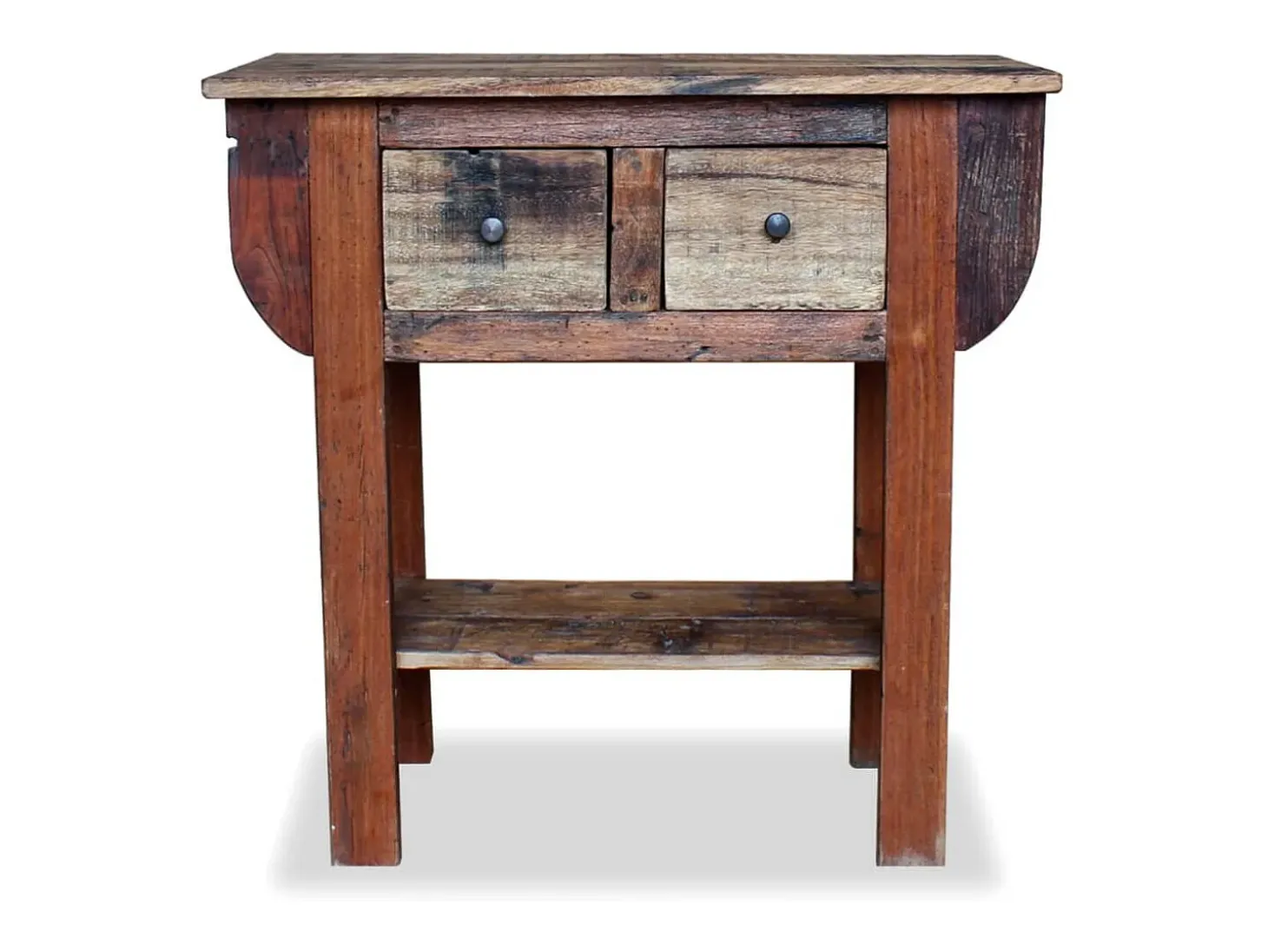 Mesa consola de madera maciza reciclada 80x35x80 cm ES177630
