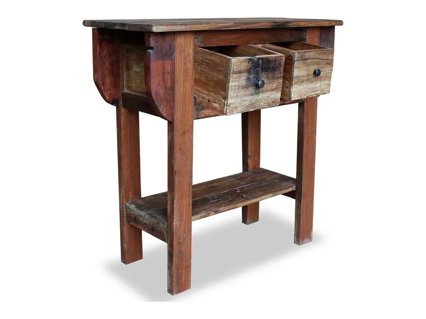 Mesa consola de madera maciza reciclada 80x35x80 cm ES177630