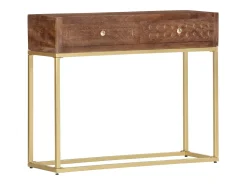 Mesa consola de madera maciza de mango 90x30x75 cm