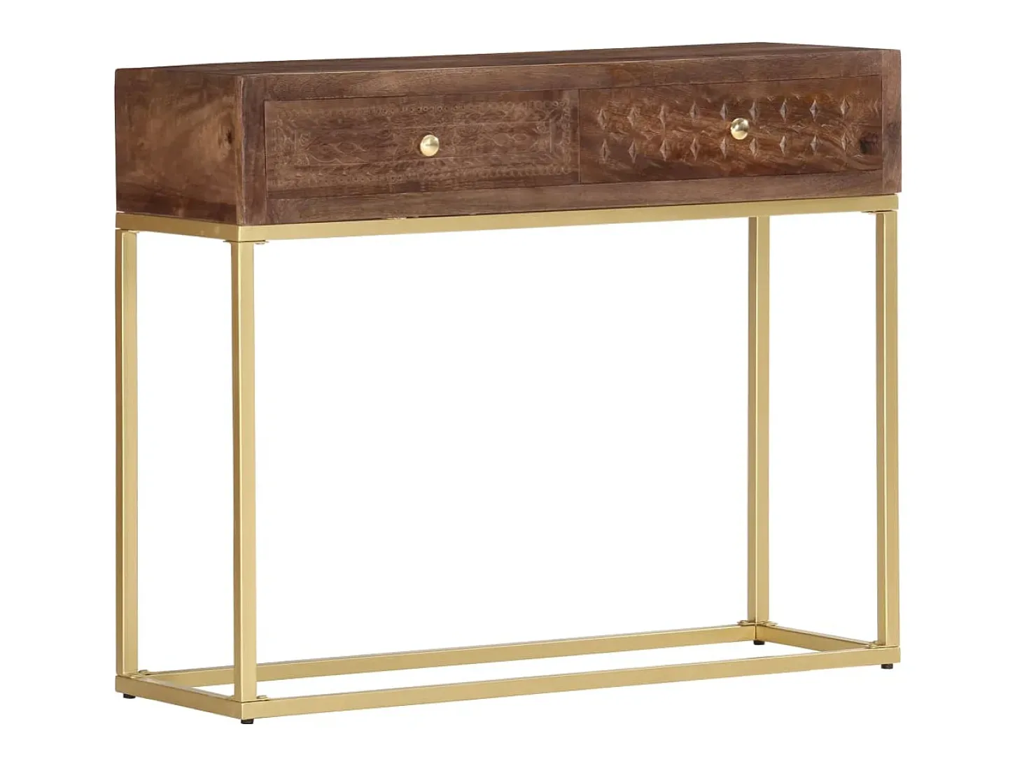 Mesa consola de madera maciza de mango 90x30x75 cm