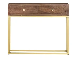 Mesa consola de madera maciza de mango 90x30x75 cm