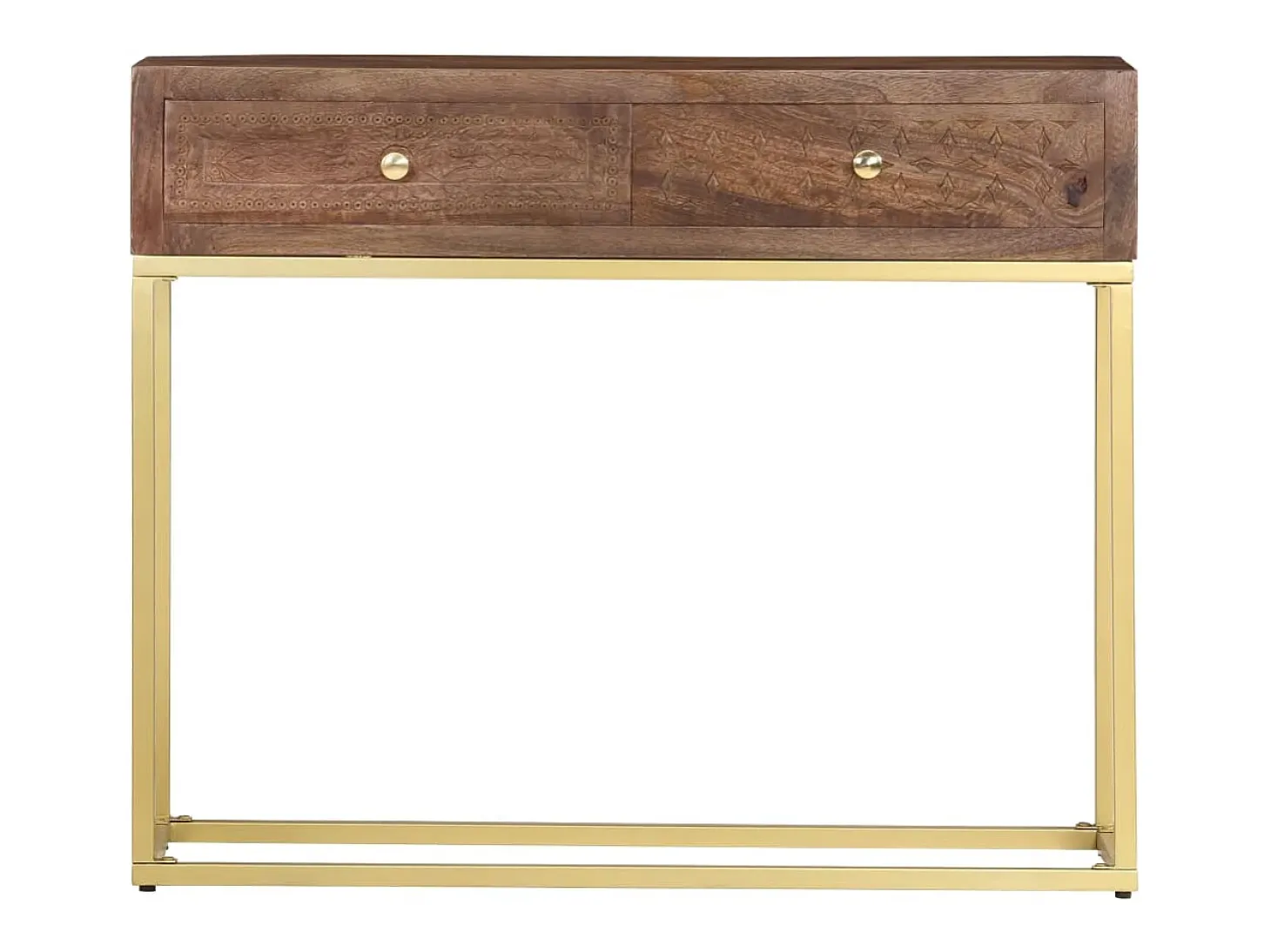 Mesa consola de madera maciza de mango 90x30x75 cm