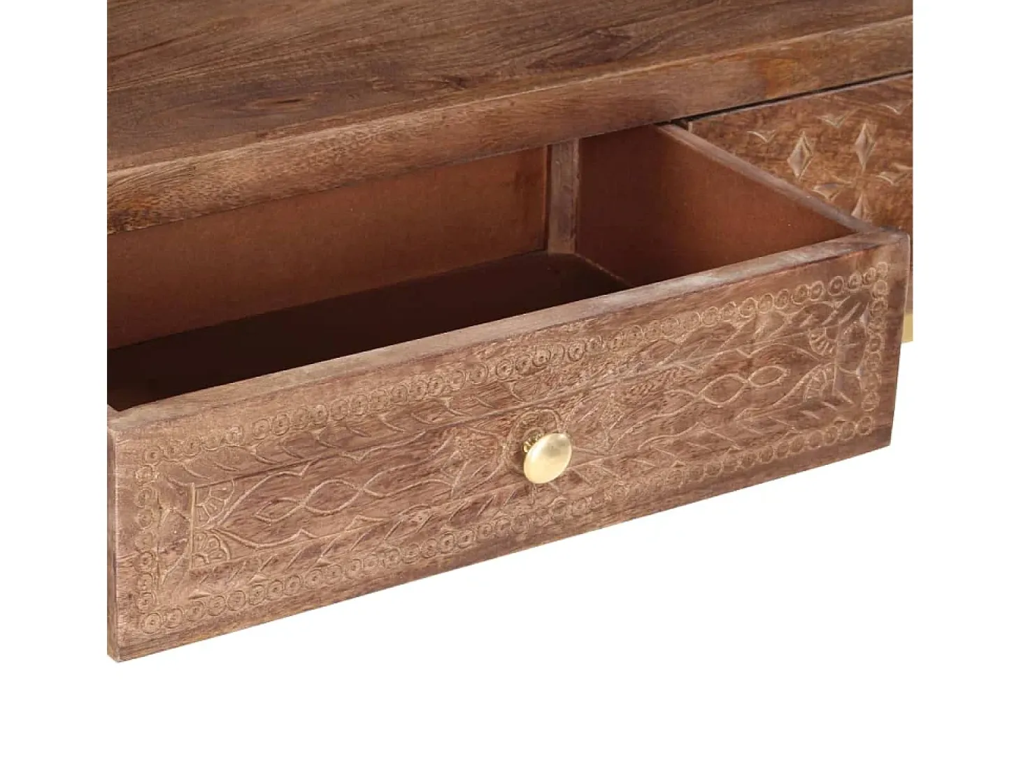 Mesa consola de madera maciza de mango 90x30x75 cm