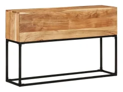 Mesa consola de madera maciza de acacia 120x30x75 cm