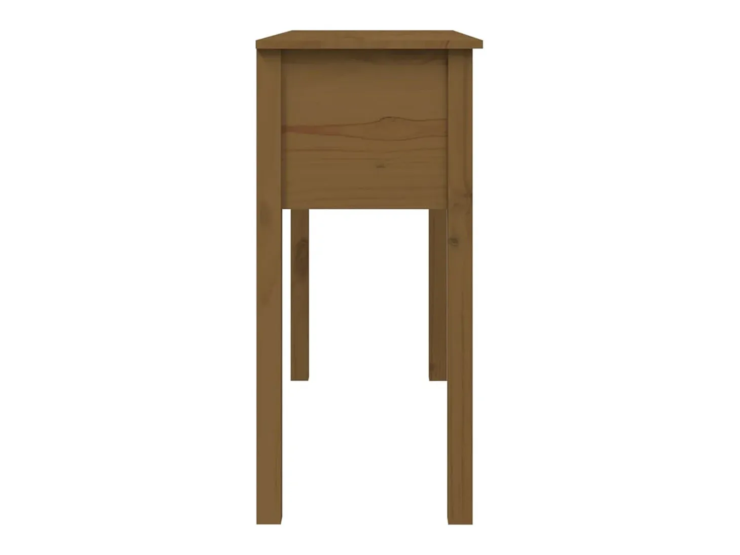 Mesa consola de madera maciza de pino marrón miel 100x35x75 cm