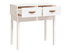 Mesa consola de madera maciza de pino blanco 76,5x40x75 cm